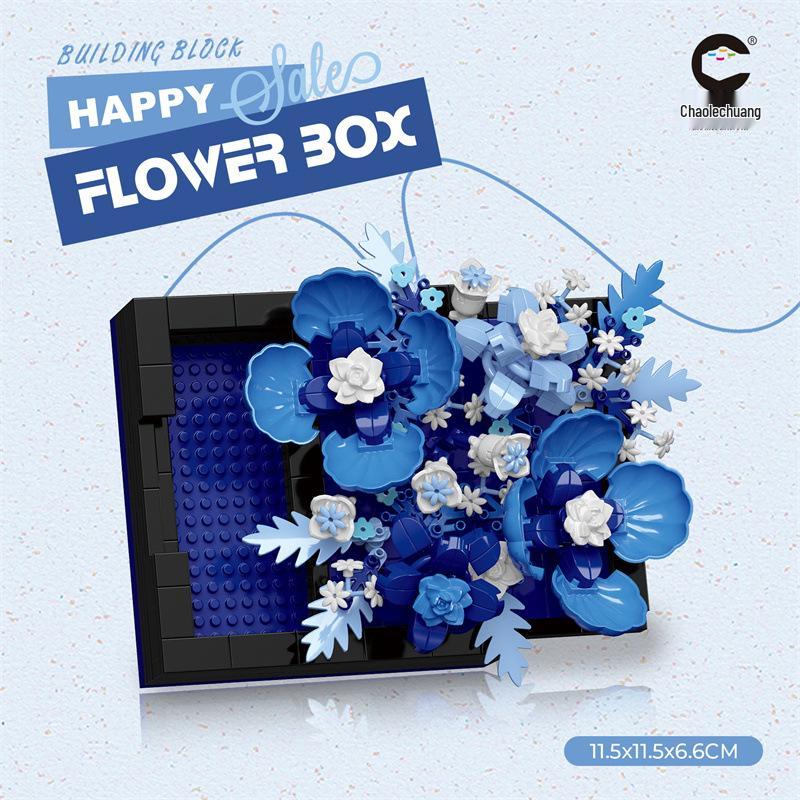 Bionic Eternal Flower Building Blocks: Sunflower and Rose Assembly Toy for Children