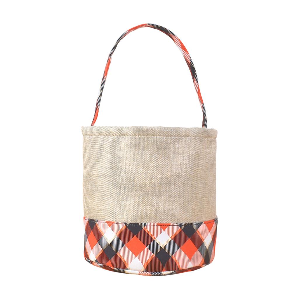 Halloween Candy Bucket with Handle Large Capacity Portable Cloth Candy Basket For Candy Treats Holiday Party Decoration