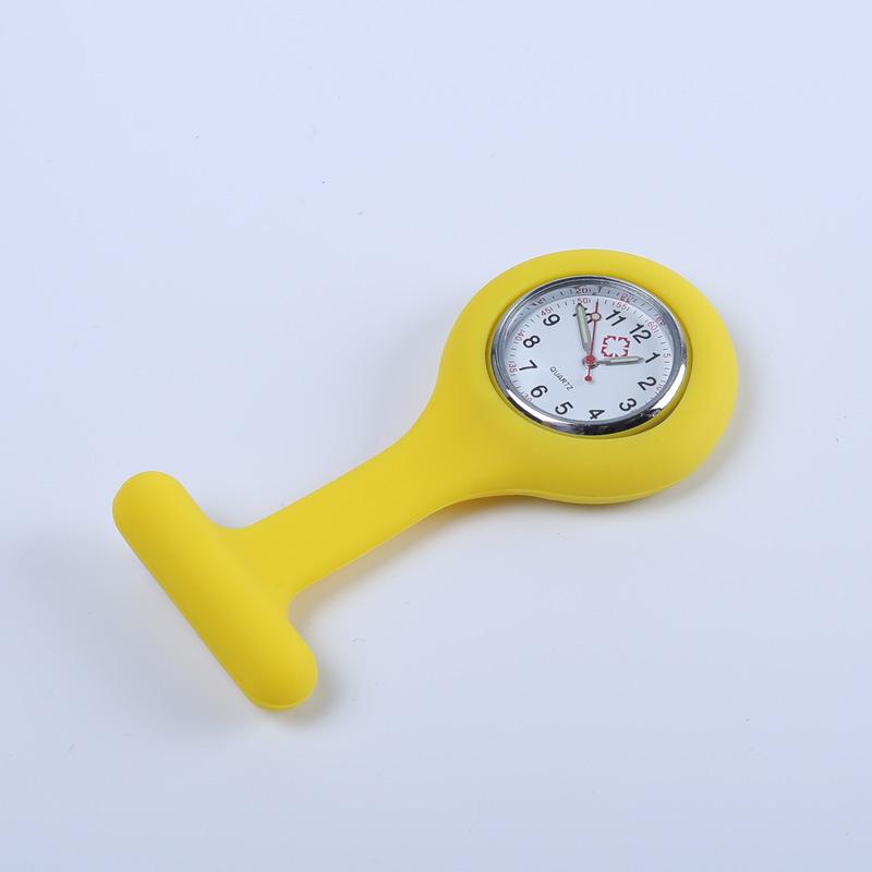 Korean Style Silicone Nurse Clip-on Pocket Watch: Cute, Simple, Waterproof Brooch for Female Students and Doctors.