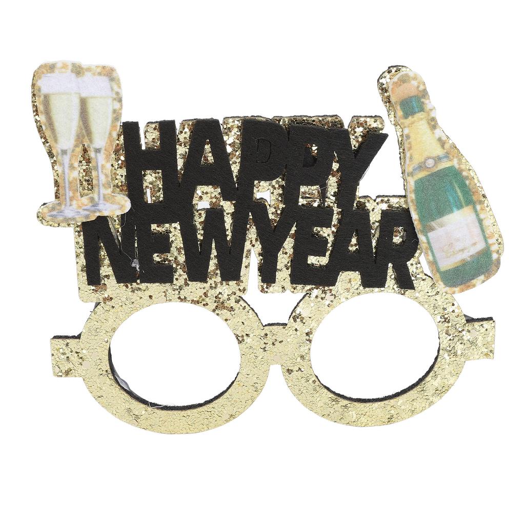 5 ks novoročních fotobudkových rekvizit, třpytivých brýlí, dekorací pro šťastný nový rok, fotodoplňků na párty