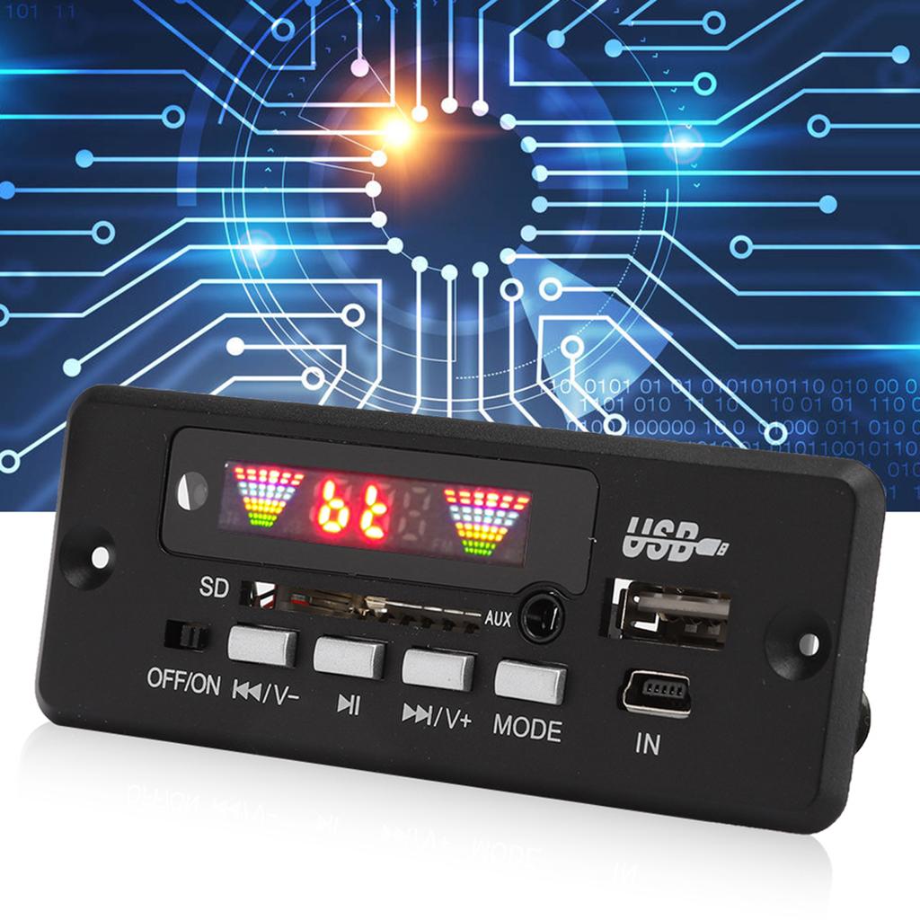 02CABT DX AUX Colorful Display Lossless FLAC MP3 Bluetooth 5.0 Call Decoder Board(Black )