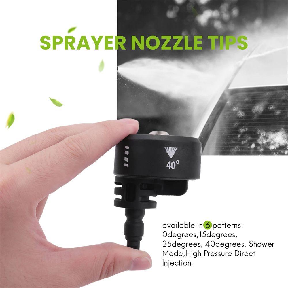 Cordless Hose Nozzle 6 in 1 1/4inch Washer Nozzle Cleaner Nozzle Car Washer Nozzle Spray Nozzle