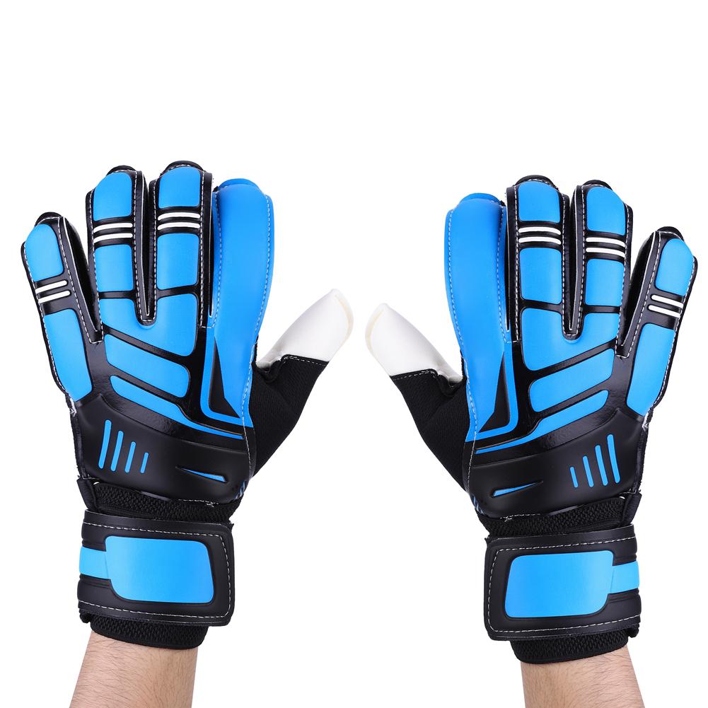 A Pair of Special Thicken Latex Blue Adults Anti Skid Football Goalkeeper Soccer Training Gloves