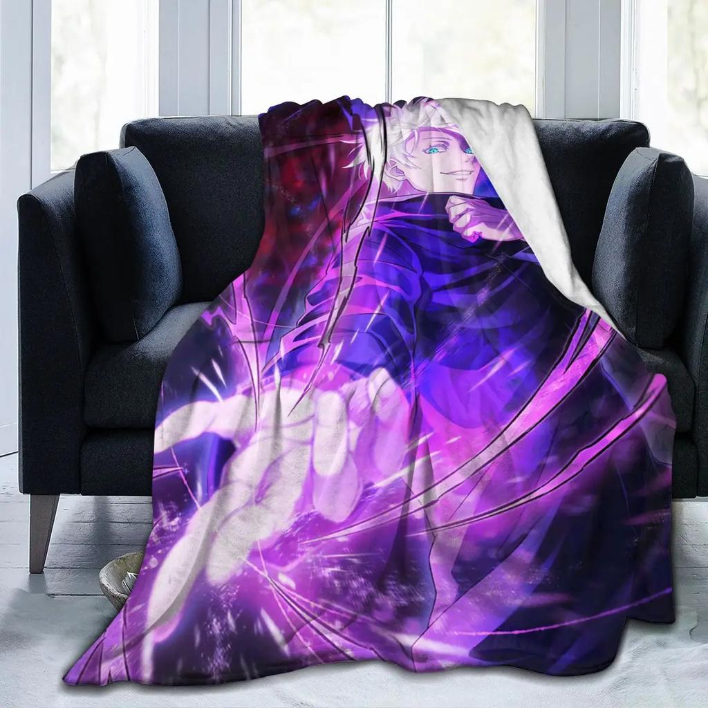 Anime Jujutsu Kaisen All Season Fleece Blanket Throw Ultra Soft Flannel Blanket Digital Printed Premium Fluffy Microfiber Fleece