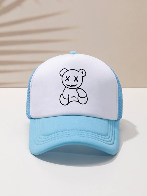 Shien Spring And Autumn Trend Personalized Bear Baseball Hat, Casual Versatile Sunshade Cold Warm Hat