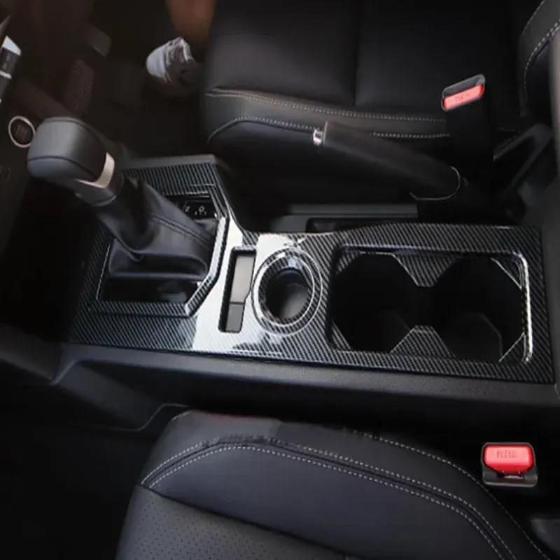 L/RHD For Mitsubishi Triton L200 2024 2025 Carbon Center Control Gear Shift Front Water Cup Holder Cover Interior Accessories
