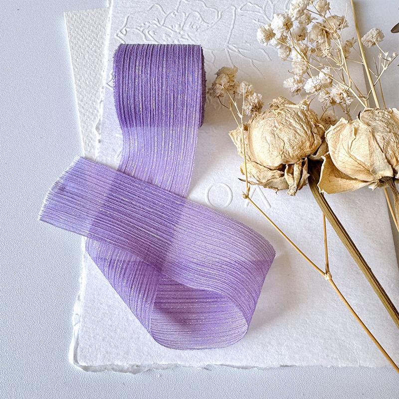 1PC Silver Glitter Ribbon Sparkling Organza Ribbon Ribbon Bow Wedding Cards & Invitations