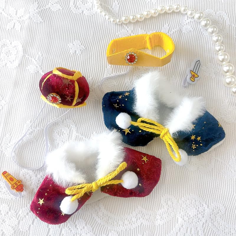 Crown & Cape Set for 10-15cm Plush Dolls, Red [Used]