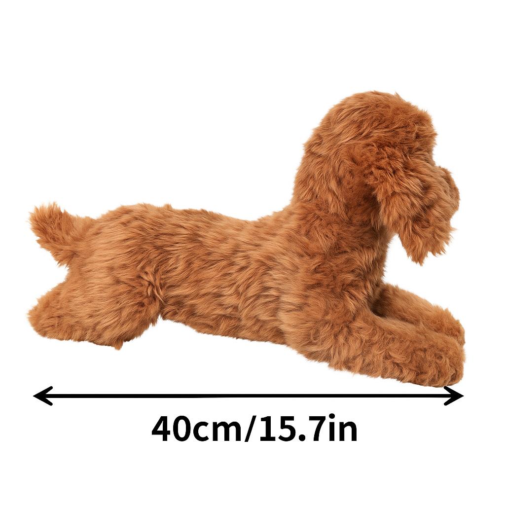 Lebensechter Teddybär Plüschtier Hund 15,7 Zoll Supergroße Simulations-Hundepuppe Weiche Kuschel-Beruhigungs-Puppe Weihnachtsgeschenk Heimdekoration