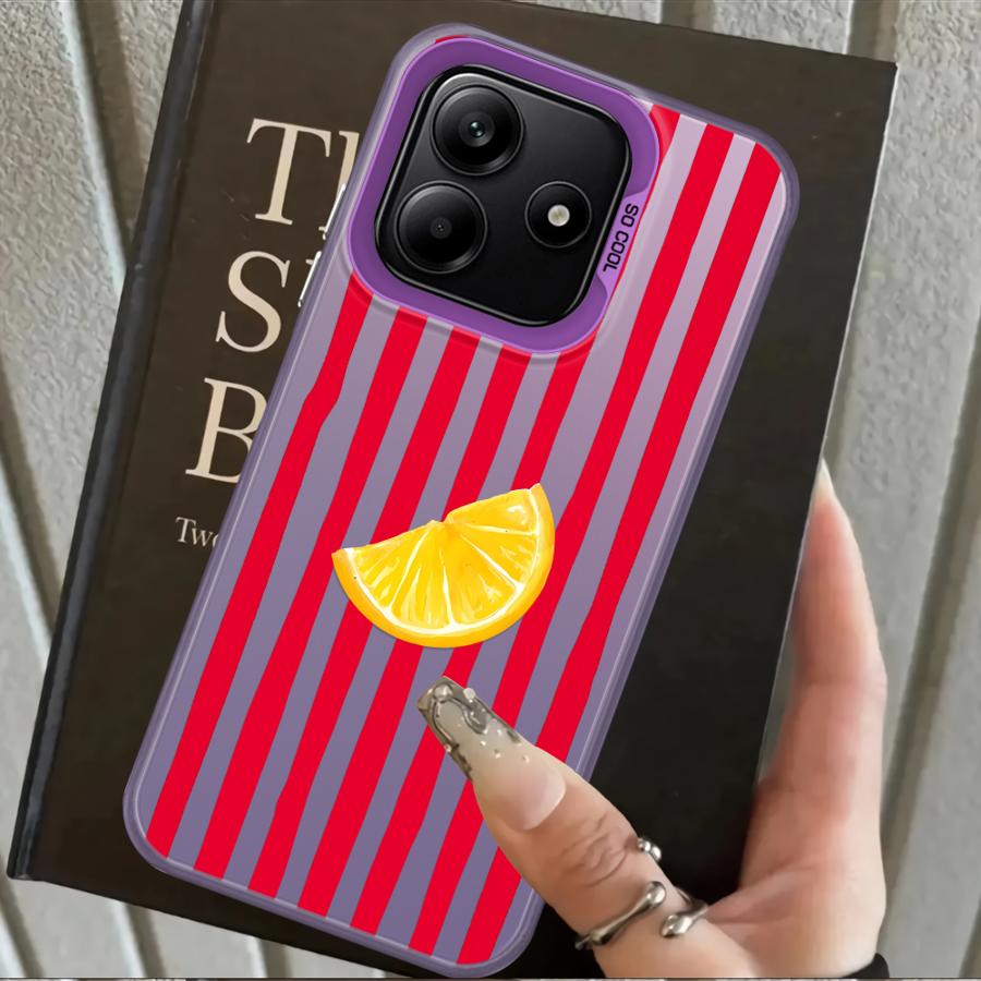 

Case for Xiaomi Redmi A5 A1 A2 Plus 9C 13C K60 12C Note 9 10 10C 14C 9T Back Phone Cover Lemon Cool Stripe Pattern Redmi 13C 4G