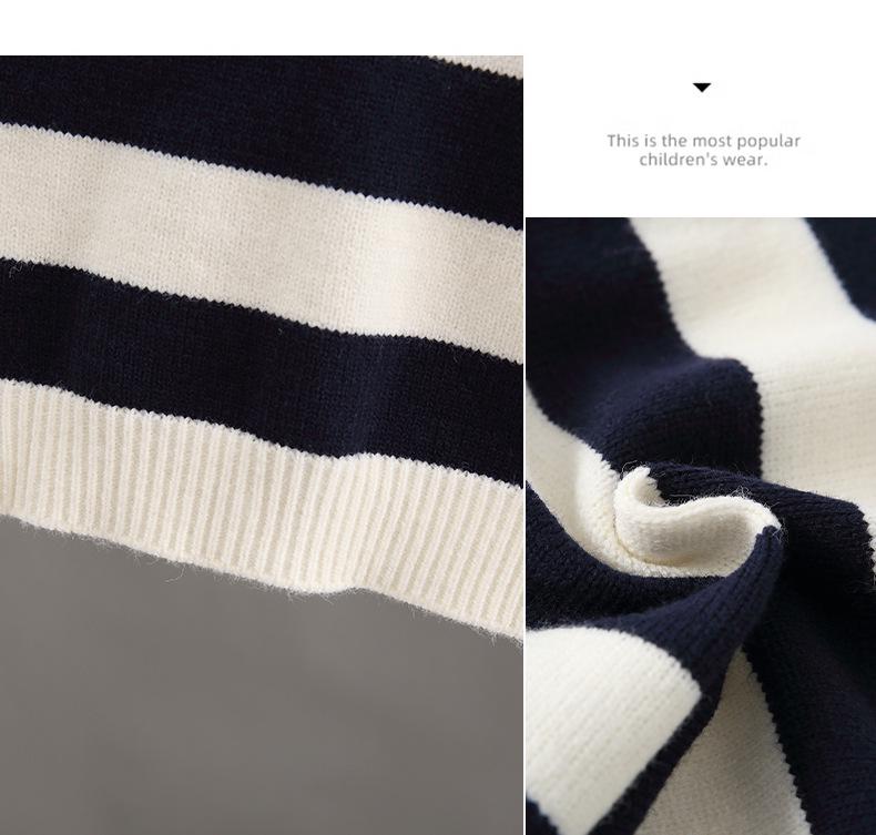 2025 Fashionable Boys' Striped Sweater: Handsome Toddler Spring/Autumn Knitwear