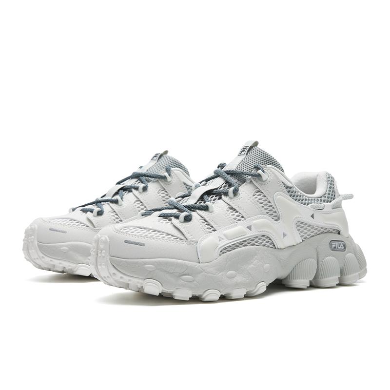 FILA PILA Slip Resistant, Breathable, And Lightweight Low top Chunky Sneakers Women's Rain Mist Gray F12W622132FNC