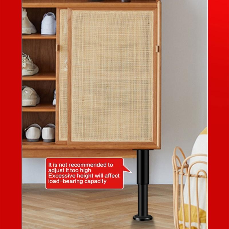 4Pcs Adjustable Height Table Legs Alloy Furniture Support Telescoping Furniture Leg For Bedside Sofa Table Cabinet