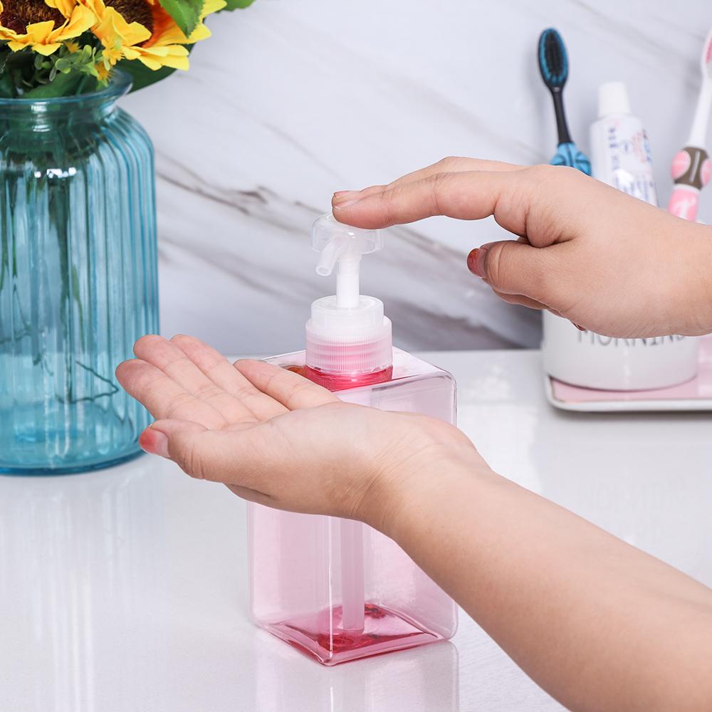 Portable Square Shape Moisture Container Lotion Bottles Hand Pump Soap Dispensers Shampoo Bottle