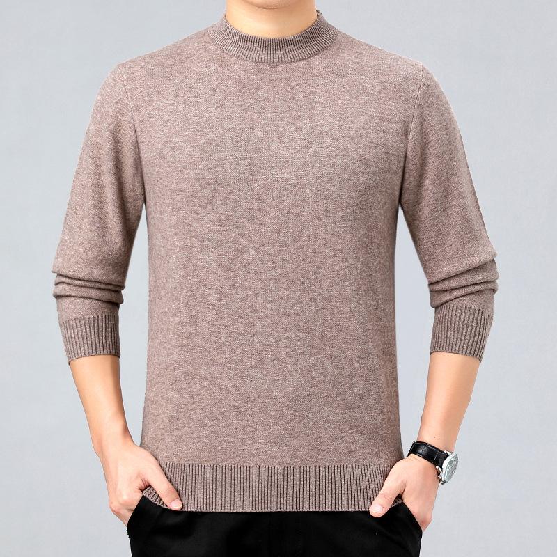 Herren Business Casual dicker Kaschmirpullover - Neuer Stil, Halbhoher Rundhalsausschnitt, 100% Reines Kaschmir, Hochwertige Basisschicht