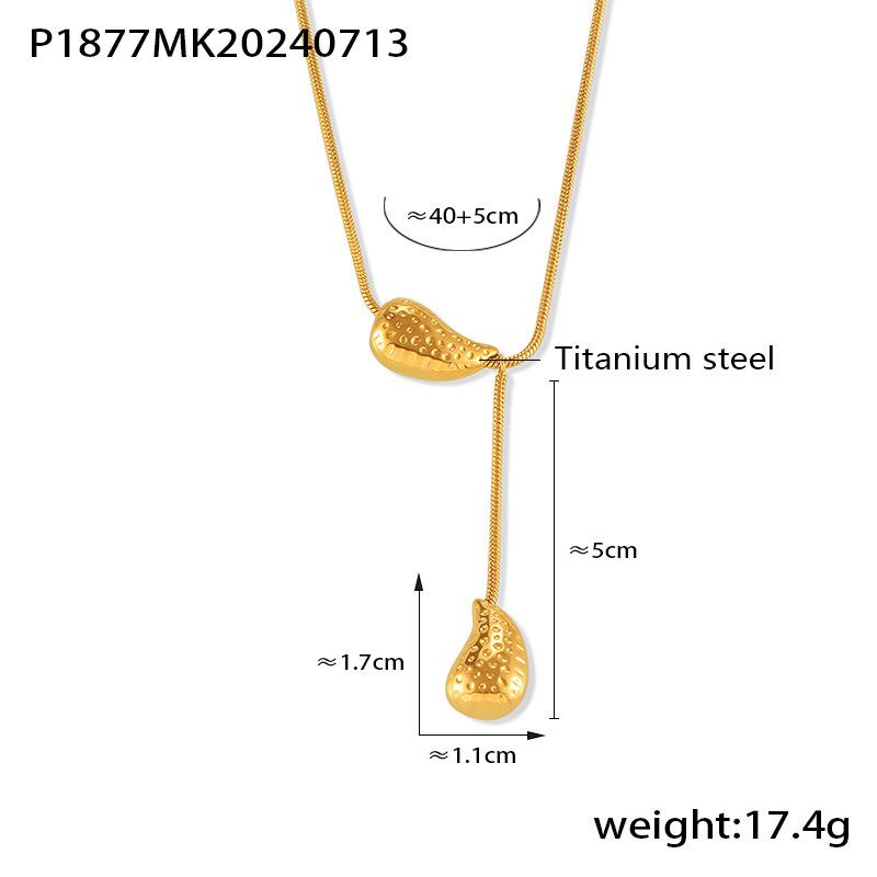 European & American Tassel Water Drop Necklace - Light Luxury Layered Design In Titanium Steel with 18K Gold Plating