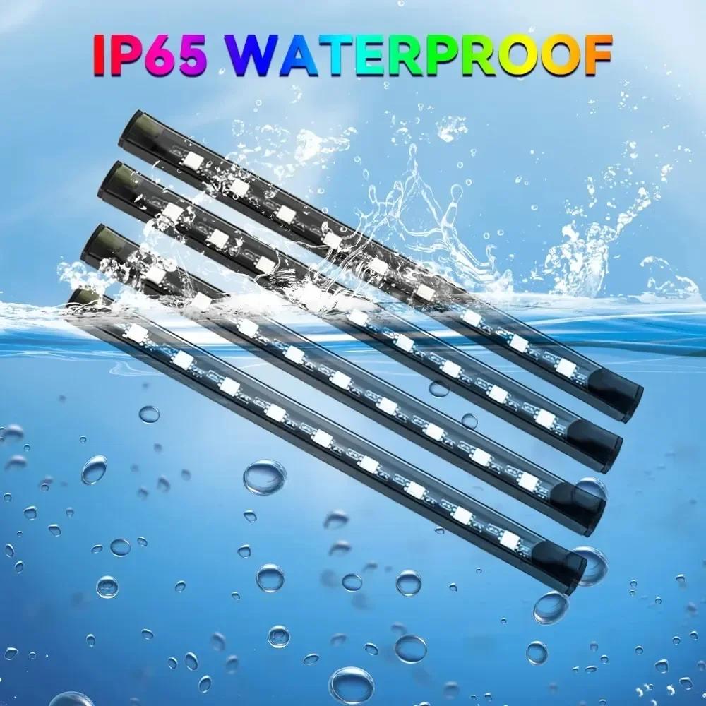 Universal Car RGB Ambient Lights LED Strip Interior Atmosphere Lamp 8 Colors Decorative Music APP Control Automobile Accessories