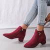 Concise Women Winter Boots 2025 New Suede Dress Women Warm Elegant Boots Mid-Heel Wool Warm Women's Ankle Boots