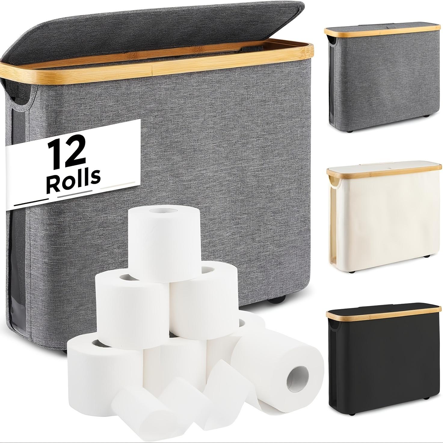 

Бамбуковый держатель для туалетной бумаги в богемном стиле с корзиной для хранения, универсальная складная корзина может использоваться для белья серый