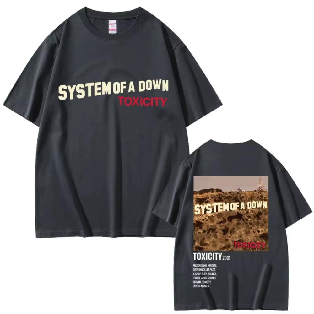Alternative Metal Rock Band System of A Down Toxicity Album Graphic Tshirt Mens Women  Casual pure Cotton Vintage Tshirts