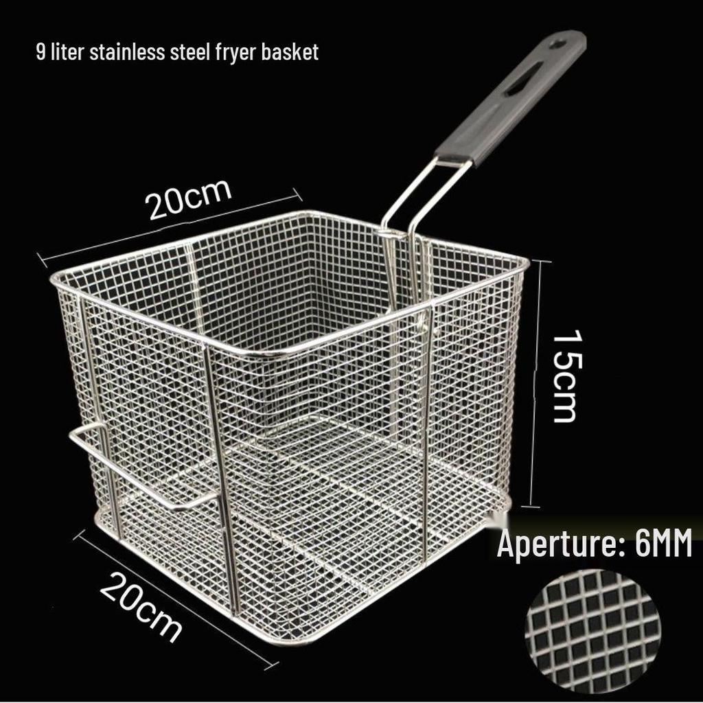 304 Stainless Steel Frying Basket for Electric Fryer - Oil Control, Thickened Design for Frying Skewers and French Fries