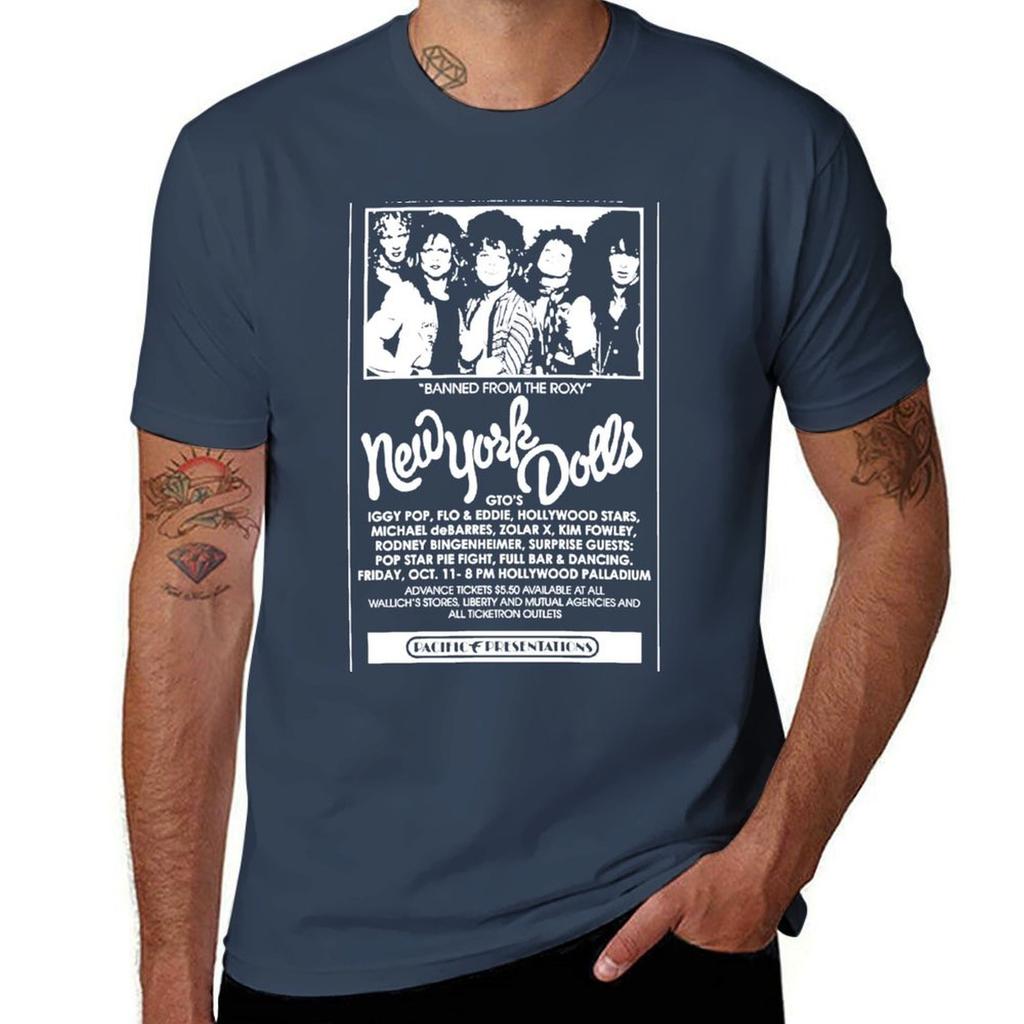 New York Dolls Show Poster T-Shirt Große Größe Einfaches T-Shirt