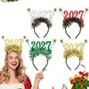 Celebration Hair Accessory for 2027 New Year, Glitter Headband with Bright Trim for Party Wear and Photo Booth Use
