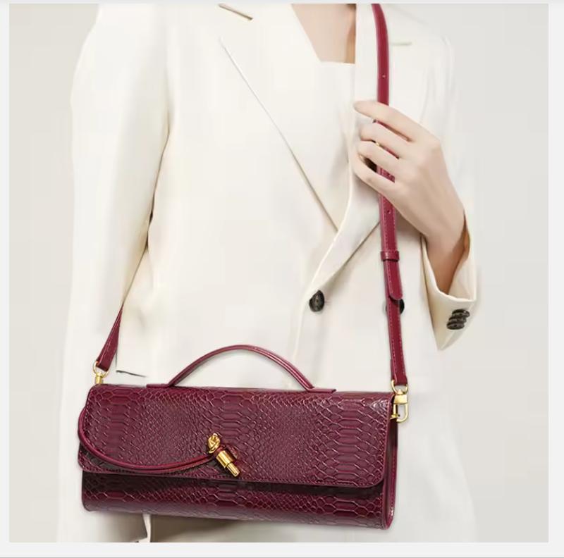 Luxury Design Top-Handle Bag For Women Evening Handbag Long Purse, Crocodile Pattern Crossbody Shoulder Bags Fashionable Outfits