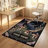 Moonlit Moth Garden Theme Soft Crystal Velvet Rug Custom Name & Text Print Non Slip Floor Rug for Bedroom Living Room