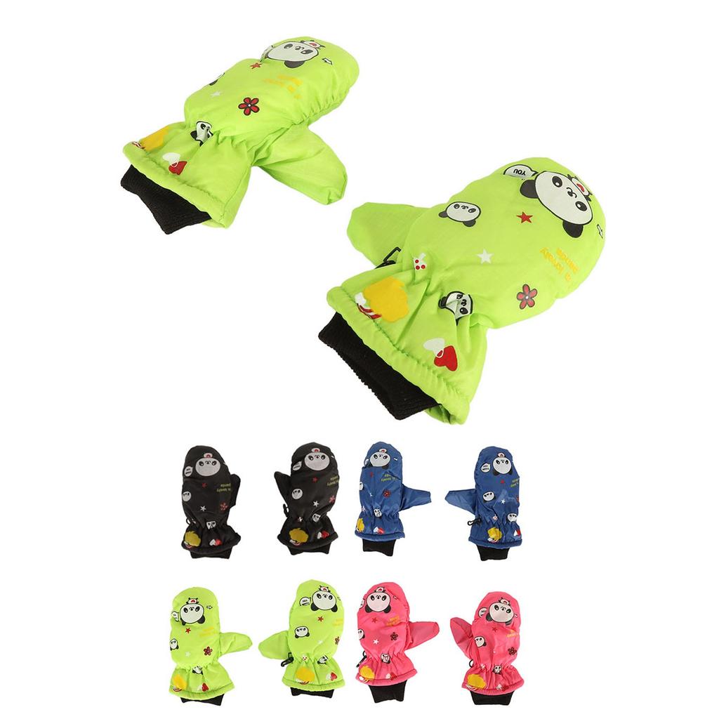 Kids Warm Snow Mittens Waterproof Widely Used Cute Pattern Polyester Fleece Windproof Kids Snow Mittens for Outdoor Walking
