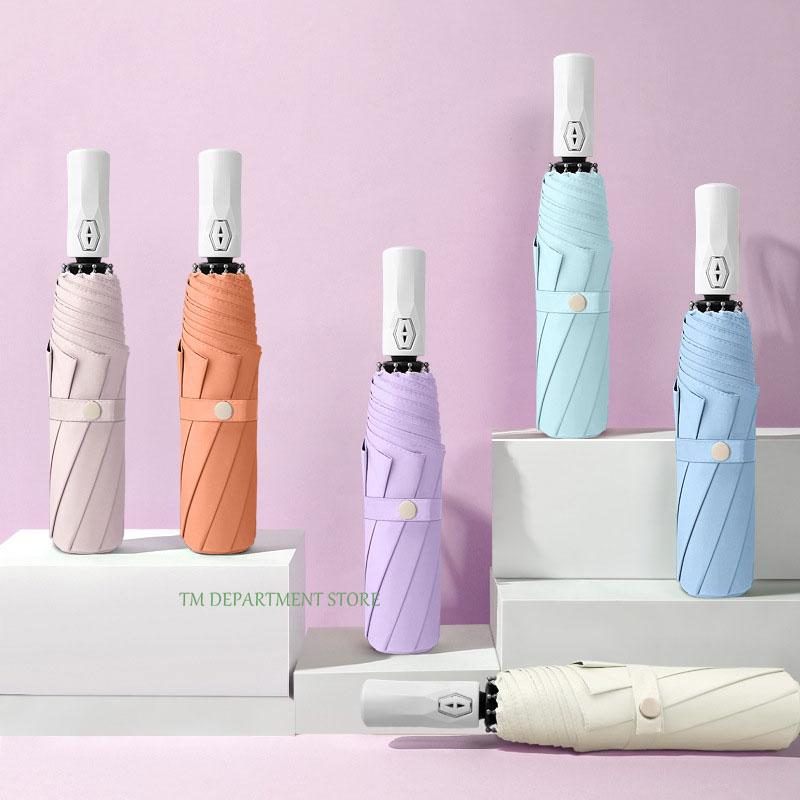 Fully Automatic Folding Umbrella for Travel, UV Protection, Windproof, Waterproof, 3 Folding Umbrellas, UV Protection, Gift for