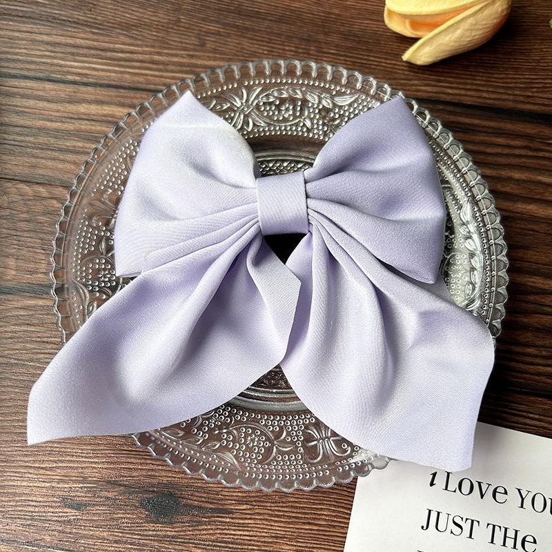 Korean Solid Color Bow Hair Clips Elegant Ribbon Hairpins Barrettes For Women Girls Headwear Baby Ornament Hair Accessories Gift
