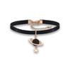 Modern Black Choker Necklace For Women Combining Alloy And Crystal With Contemporary Sun Pendant Shaped