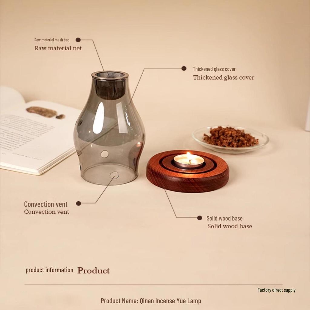 Agarwood Insulated Incense & Candle Aromatherapy Glass Burner Lamp