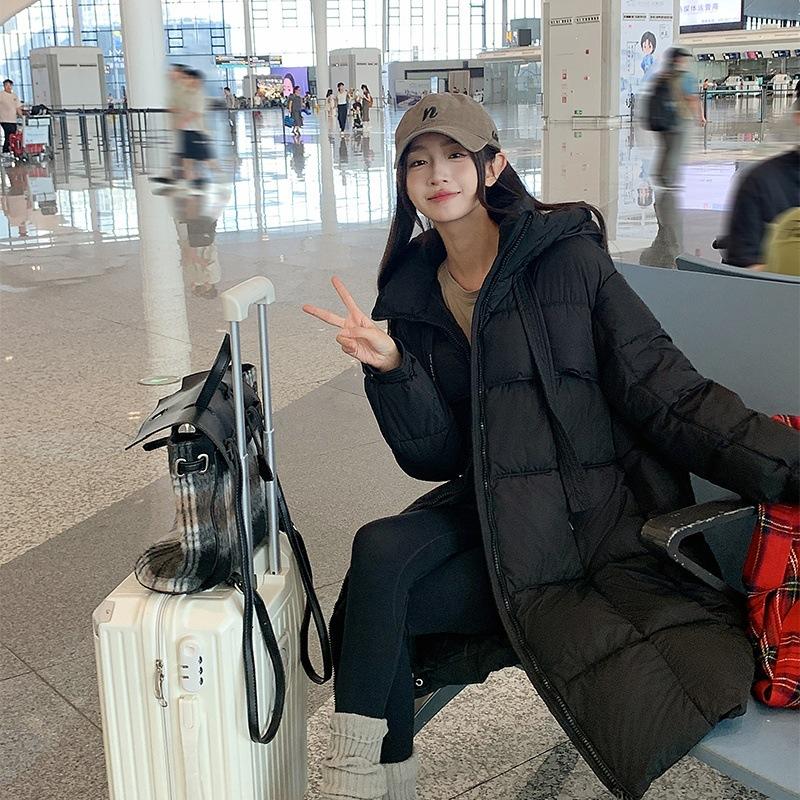 New Thick Down Cotton-padded Jacket Women's Long Over-the-knee Cotton-padded Clothes Korean Version of Loose Bread Winter Cotton-padded Jacket