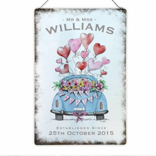 Personalised Mr and Mrs Wedding Just Married Metal Sign Plaque Bride and GroomAluminum 30x40cm(11.8x15.7inch)