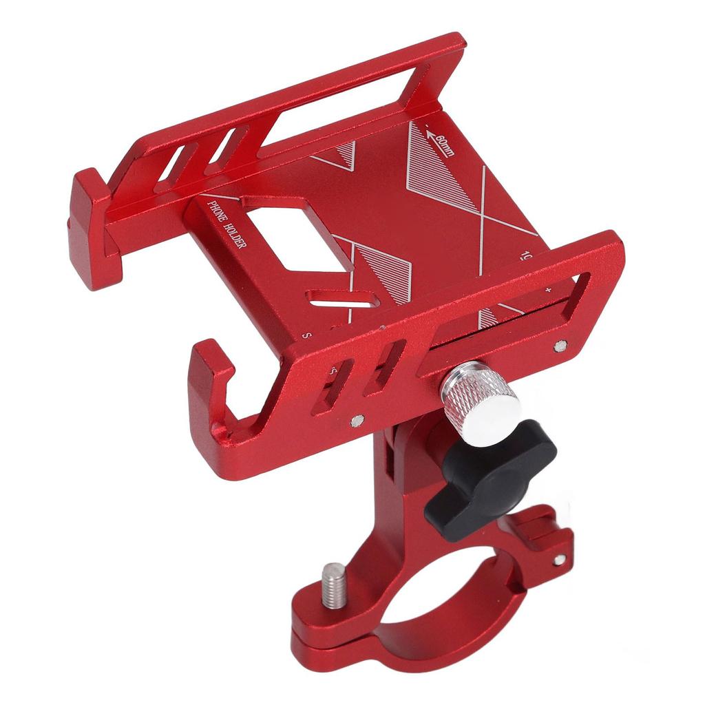 Bike Phone Mount Holder 360 Degree Rotatable Red Aluminum Alloy Handlebar Mounted Cell Phone Holder for Motorcycle