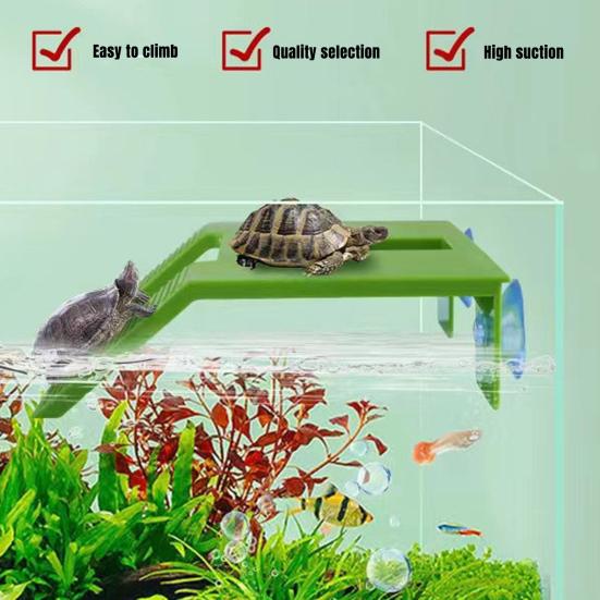 Kaplumbağa Güneşlenme Platformu Kaymaz Doku Kolay Kurulum Plastik Kaplumbağa Teras Rampası Yüzen Ada Geniş Güneşlenme Alanı Tank İçin Vantuzlu