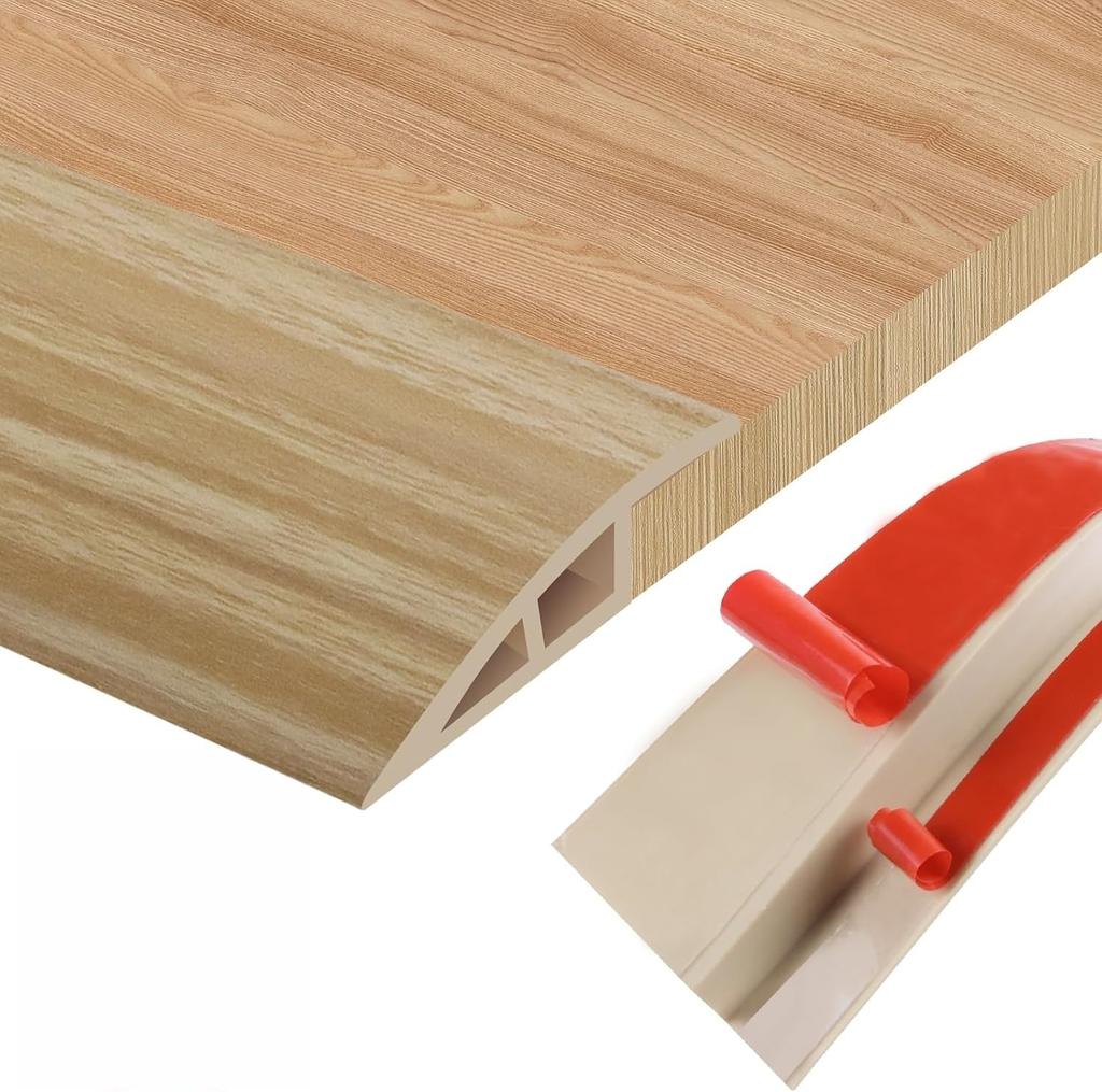 1pc 1m/39.37in Threshold Transition Strip, Wear-resistant Self-adhesive Edging Strip, Household Cuttable Threshold Cover Door