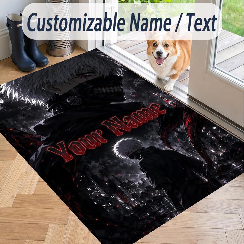 Custom Text Tokyo Ghoul Pattern Floor Rug Soft Indoor Carpet Mat Living Room Bedroom