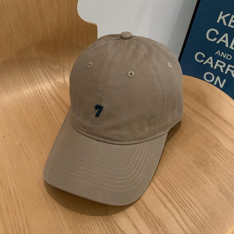 Hat Female peaked cap Deepened and widened face Small soft top baseball cap Men's versatile letter embroidered sun hat