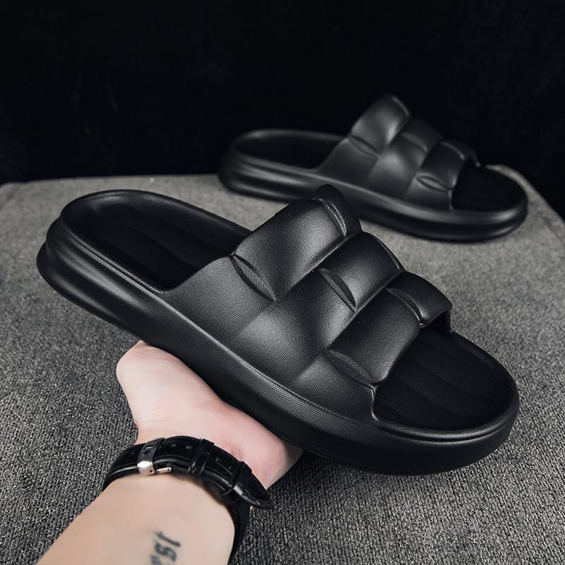 Men's Summer Fashion Open-toed Slippers Korean Version Trend Outer Wear Home Dual-purpose One-word Drag Large-size Couple Drag