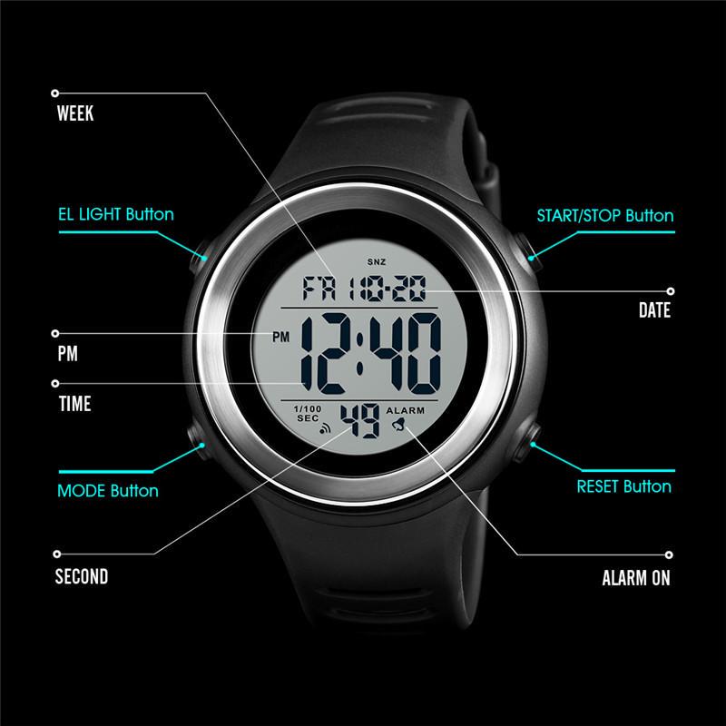 SKMEI Men Military Sports Watch Luxury LED Luminous Digital Waterproof Mens Watches Countdowns Clock