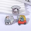 Funny Opossum Animal Enamel Pins I Can't Live Laugh Love In These Conditions I Am Good Kitty Brooches Lapel Badge Jewelry Gifts