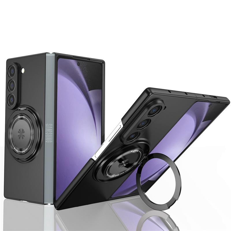 360° Rotate Magnetic Ring Kickstand Phone Case For Samsung Galaxy Z Fold 7 6 5 4 3 5G For Magsafe Holder Shockproof Hard Cover