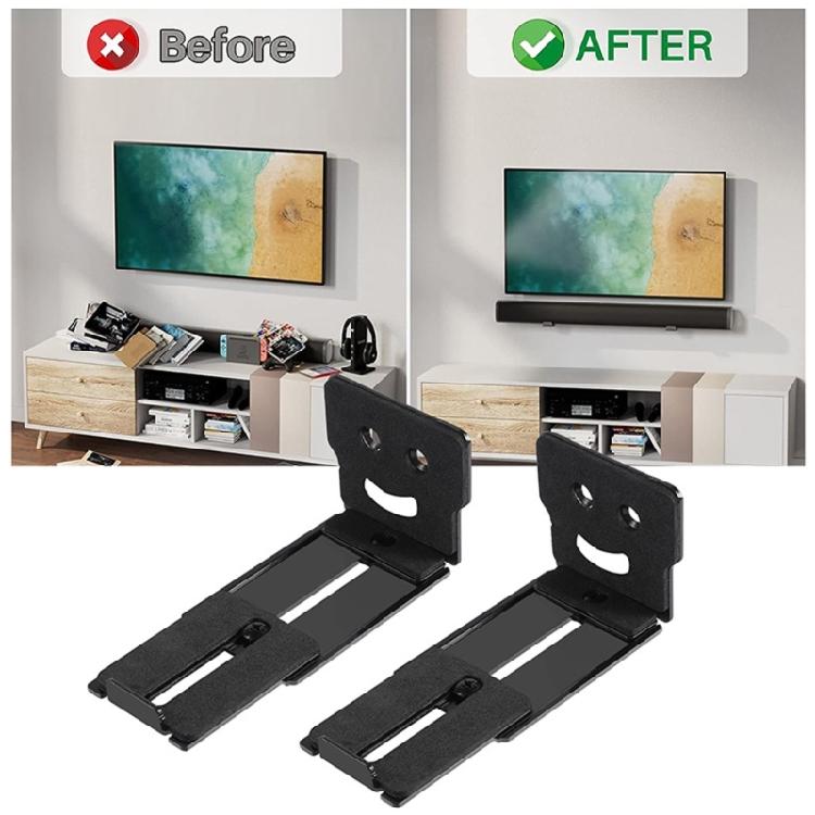 Speaker Slide Rail Heavy Duty Metal Construction Adjustable Soundbar Mount For Home Cinema