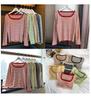 Women's Striped Knit Sweater: Stylish Square Neck, Slim Fit, Versatile for Autumn/Winter