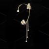 Shiny Zircon Butterfly Ear Cuff Gold Color Tassel Clip On Earrings For Women Korea Style Copper Earring Without Piercing Jewelry
