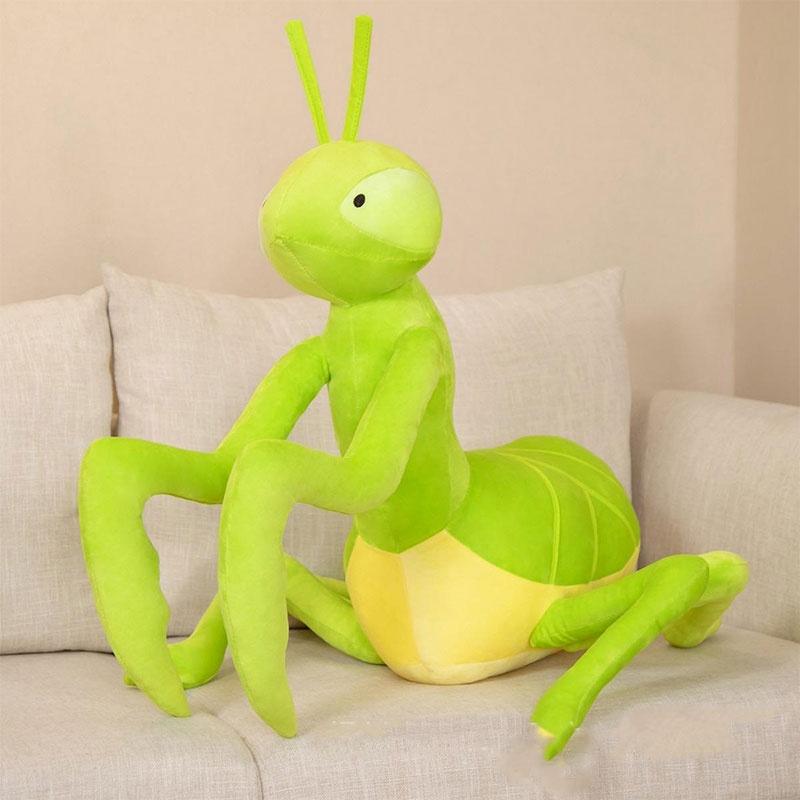 Large Plush Praying Mantis Stuffed Toy Super Soft Short Plush Cute And Creative Doll For Wholesale