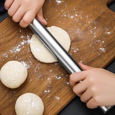 Stainless Steel Rolling Pin Kitchen Utensils Dough Roller Bake Pizza Noodles Cookie Dumplings Making Non-Stick Baking Tool